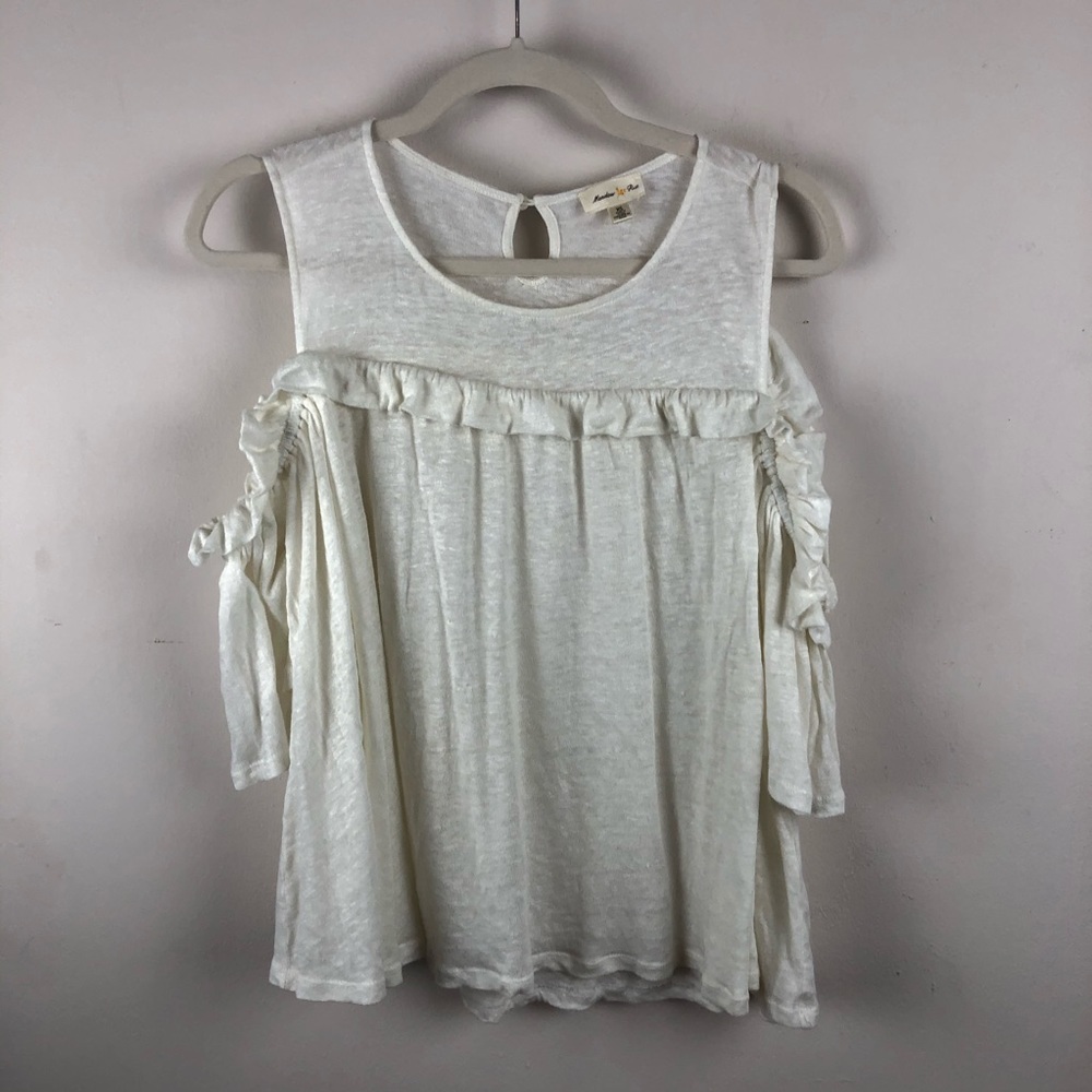 ANTHROPOLOGY Meadow Rue Cold Shoulder Swing Top - Picture 3 of 13
